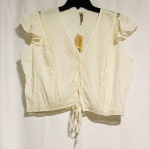 NEW American Rag Flutter Sleeve Crop Top